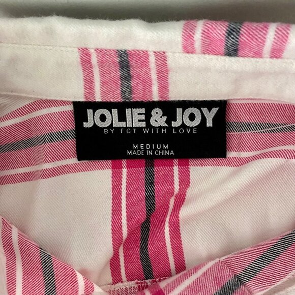Jolie & Joy Juniors Button Down Pink and White Plaid Jacket Medium - Picture 8 of 11